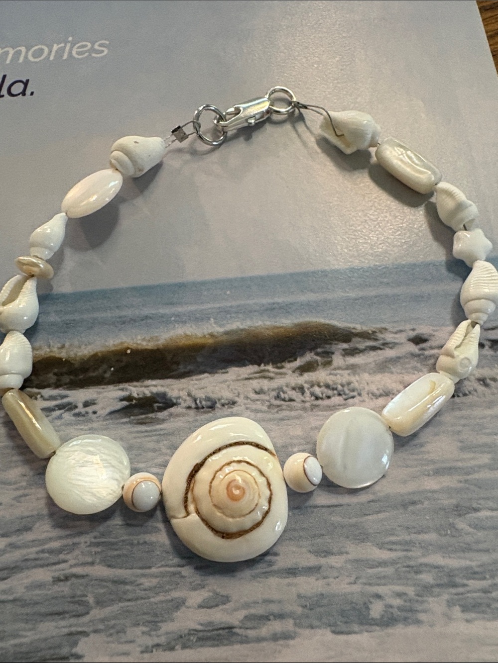 Artisan White Shell Spiral Bracelet